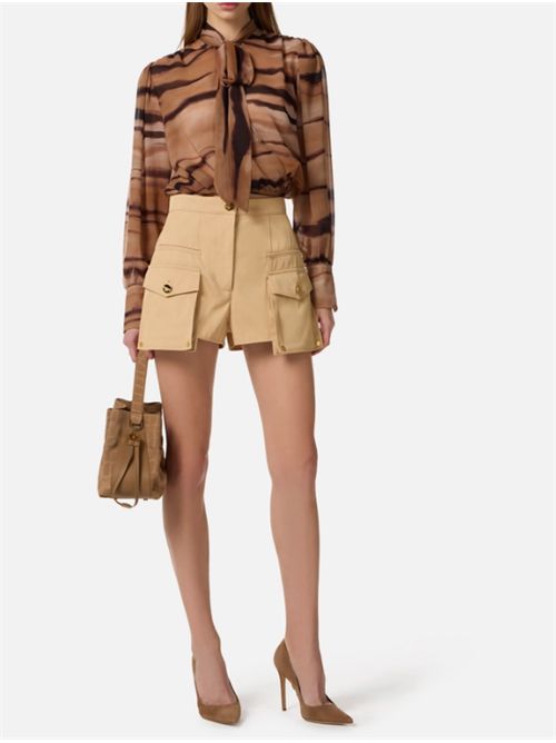 CHIFFON BLOUSE ELISABETTA FRANCHI | CA16062E2470 cammello